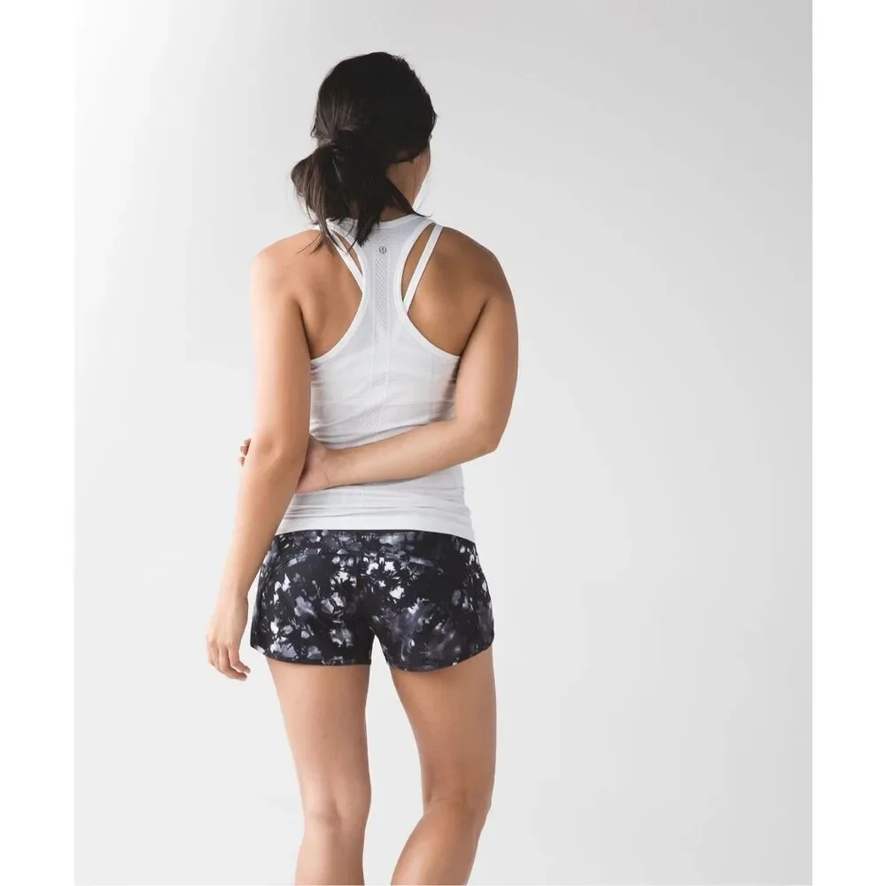 Lululemon Run Times Short 4” In Dusk Dye White Black Size 4